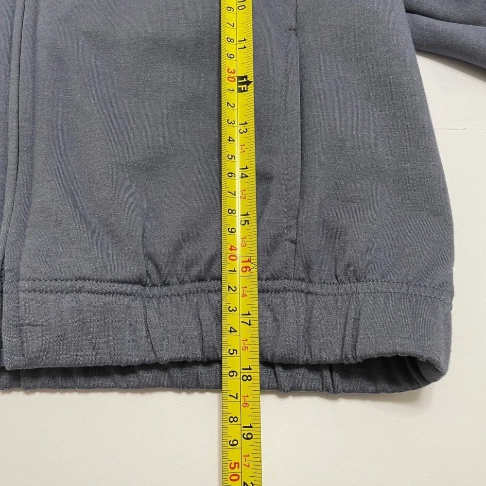 Sage & Stone Track Jacket Womens M Blue Gray Stripe Zip Up Mock Neck Streetwear